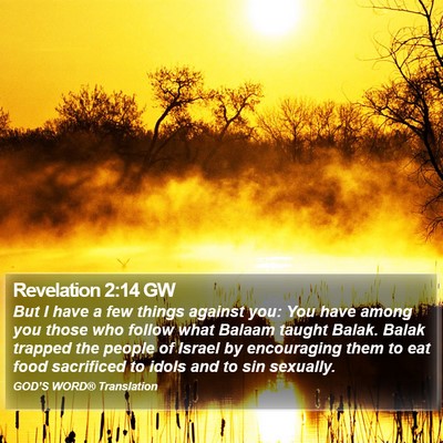 Revelation 2:14 GW Bible Verse Image