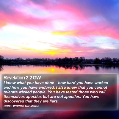 Revelation 2:2 GW Bible Verse Image