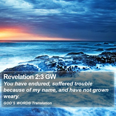 Revelation 2:3 GW Bible Verse Image