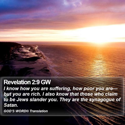 Revelation 2:9 GW Bible Verse Image