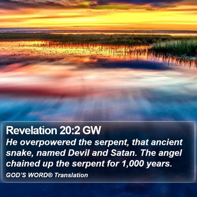 Revelation 20:2 GW Bible Verse Image