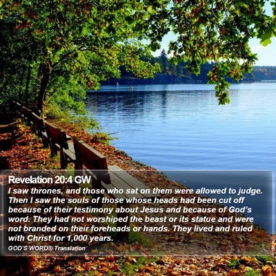 Revelation 20:4 GW Bible Verse Image