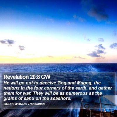 Revelation 20:8 GW Bible Verse Image