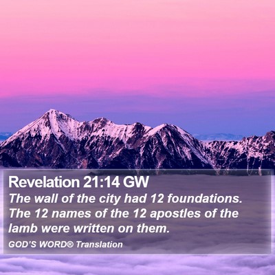 Revelation 21:14 GW Bible Verse Image