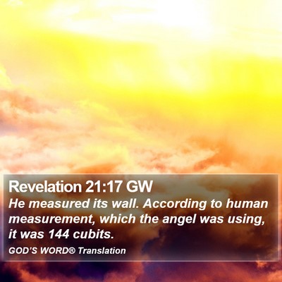 Revelation 21:17 GW Bible Verse Image