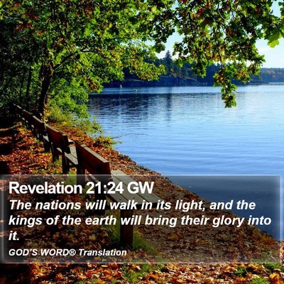 Revelation 21:24 GW Bible Verse Image