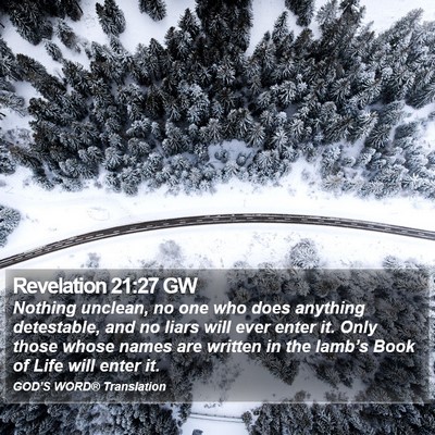 Revelation 21:27 GW Bible Verse Image