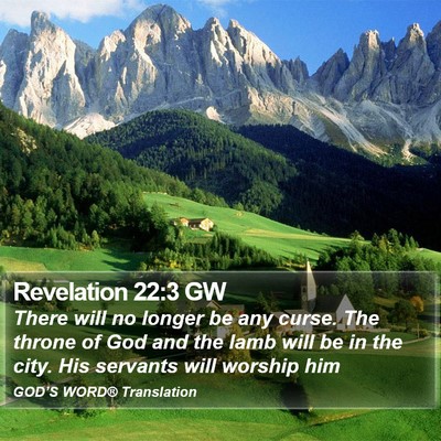 Revelation 22:3 GW Bible Verse Image
