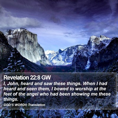Revelation 22:8 GW Bible Verse Image