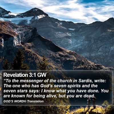 Revelation 3:1 GW Bible Verse Image