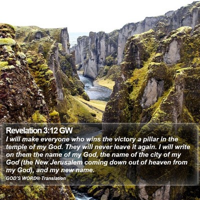 Revelation 3:12 GW Bible Verse Image