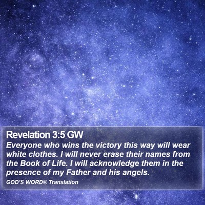 Revelation 3:5 GW Bible Verse Image