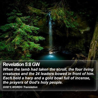 Revelation 5:8 GW Bible Verse Image