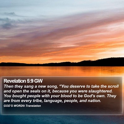 Revelation 5:9 GW Bible Verse Image