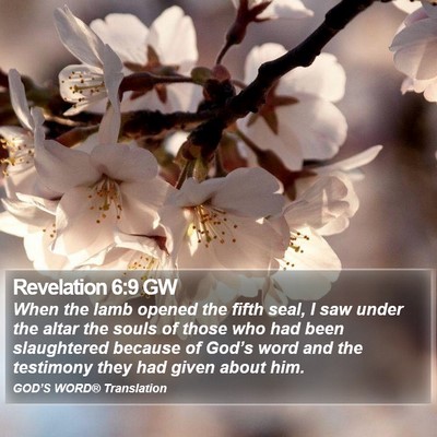 Revelation 6:9 GW Bible Verse Image