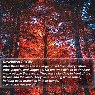 Revelation 7:9 GW Bible Verse Image