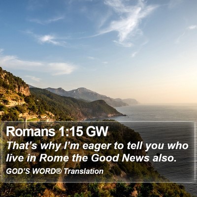 Romans 1:15 GW Bible Verse Image