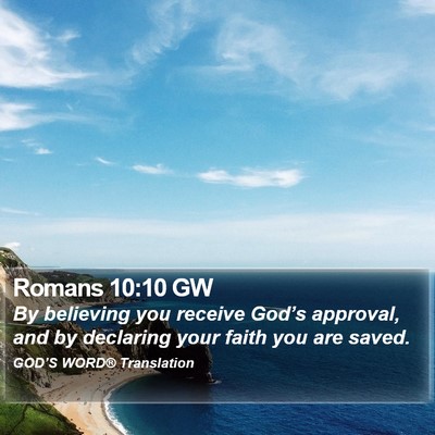 Romans 10:10 GW Bible Verse Image