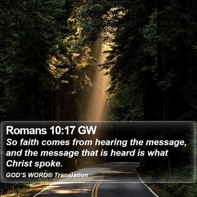 Romans 10:17 GW Bible Verse Image