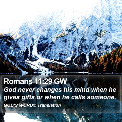 Romans 11:29 GW Bible Verse Image