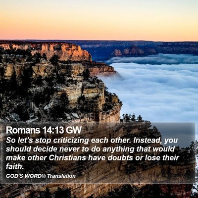 Romans 14:13 GW Bible Verse Image