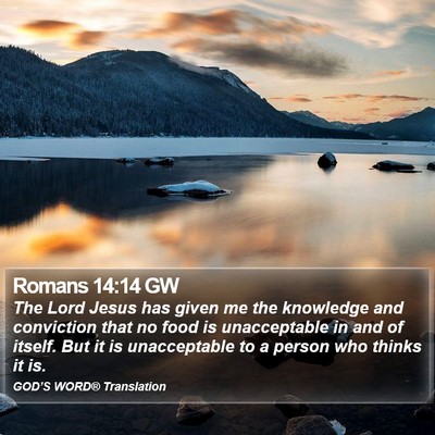 Romans 14:14 GW Bible Verse Image