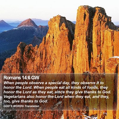 Romans 14:6 GW Bible Verse Image