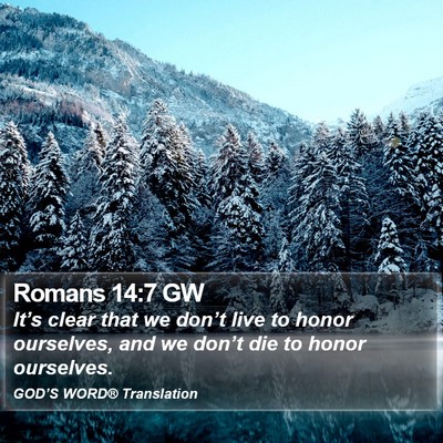 Romans 14:7 GW Bible Verse Image