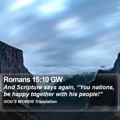 Romans 15:10 GW Bible Verse Image