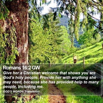Romans 16:2 GW Bible Verse Image