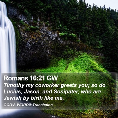 Romans 16:21 GW Bible Verse Image