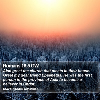 Romans 16:5 GW Bible Verse Image