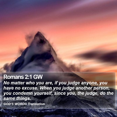 Romans 2:1 GW Bible Verse Image