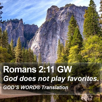 Romans 2:11 GW Bible Verse Image