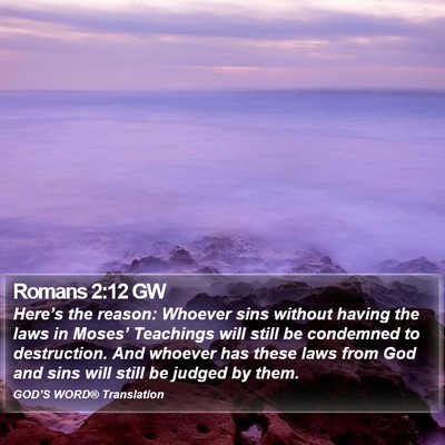 Romans 2:12 GW Bible Verse Image