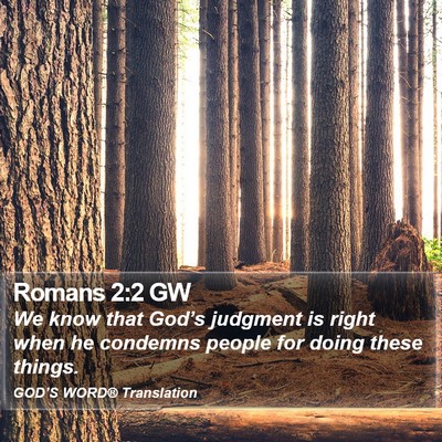 Romans 2:2 GW Bible Verse Image