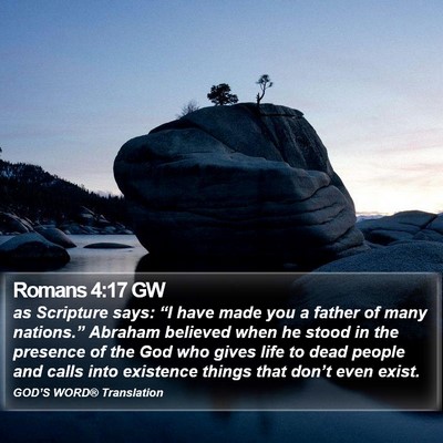 Romans 4:17 GW Bible Verse Image