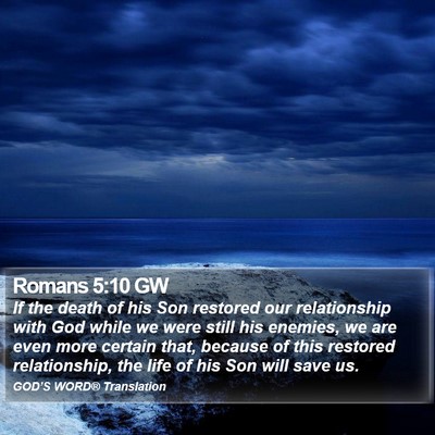 Romans 5:10 GW Bible Verse Image