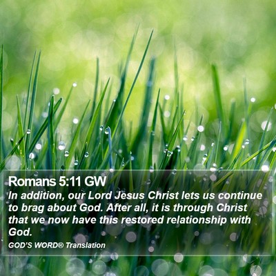 Romans 5:11 GW Bible Verse Image