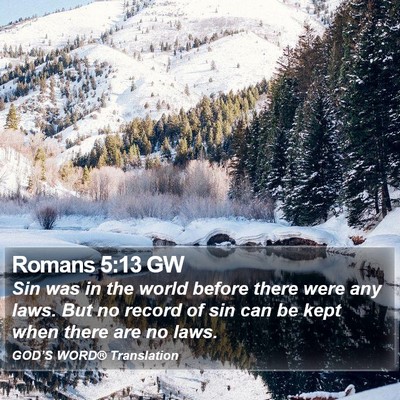 Romans 5:13 GW Bible Verse Image