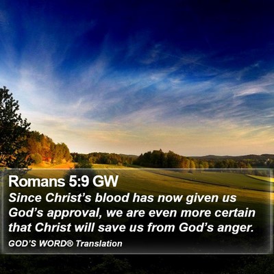 Romans 5:9 GW Bible Verse Image