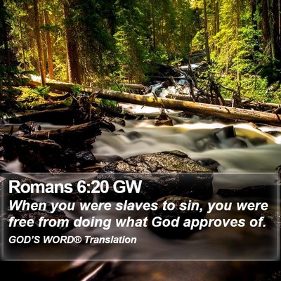 Romans 6:20 GW Bible Verse Image