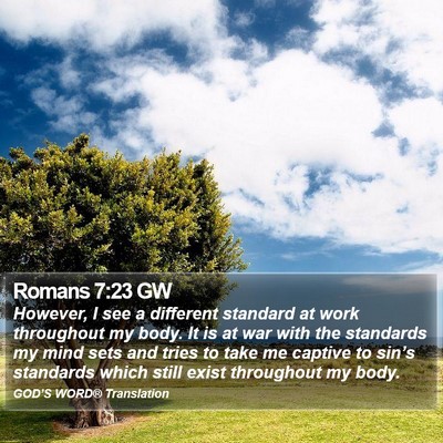 Romans 7:23 GW Bible Verse Image