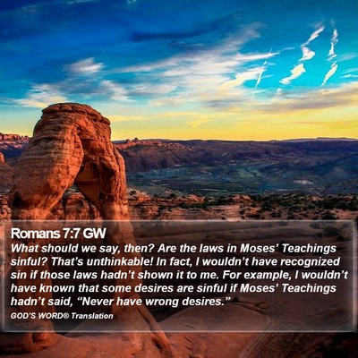 Romans 7:7 GW Bible Verse Image
