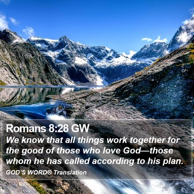 Romans 8:28 GW Bible Verse Image