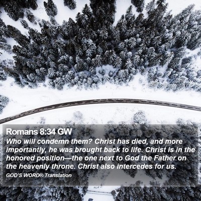 Romans 8:34 GW Bible Verse Image