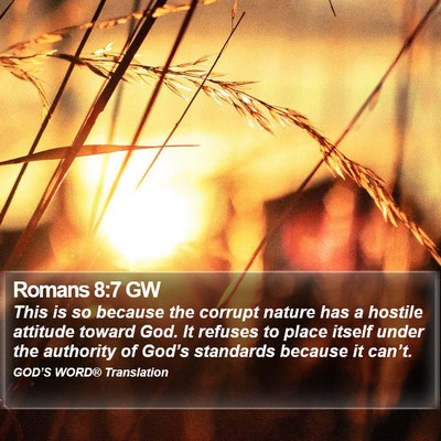 Romans 8:7 GW Bible Verse Image