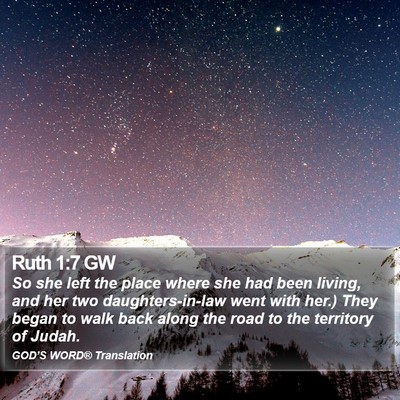 Ruth 1:7 GW Bible Verse Image