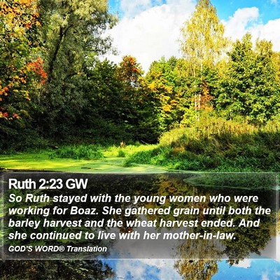 Ruth 2:23 GW Bible Verse Image