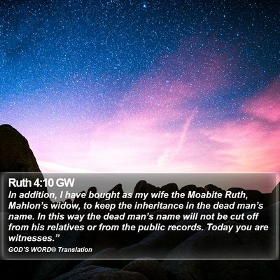 Ruth 4:10 GW Bible Verse Image